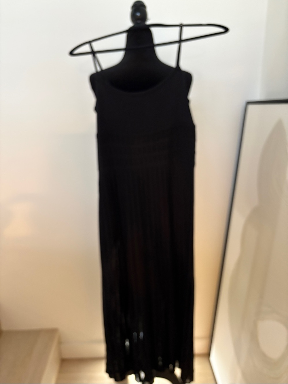 Cheap Monday Black Maxi Slip Dress with Pleated Skirt